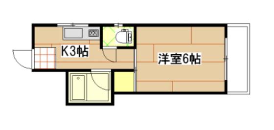 ラ・ヴィJK(1K/2階)の間取り写真