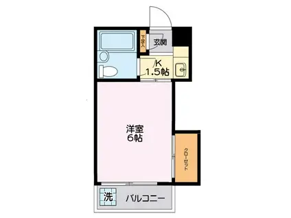 シブヤハイツ(1K/2階)の間取り写真