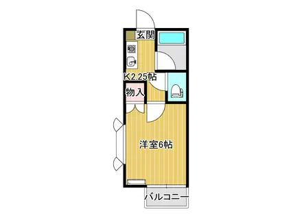 トレンチコート(1K/2階)の間取り写真