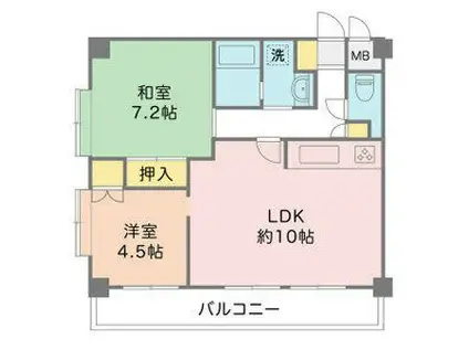 エルベ千鳥が丘(2LDK/3階)の間取り写真