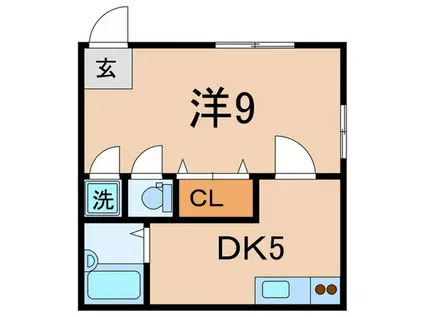 ウィング 塩山(1DK/2階)の間取り写真