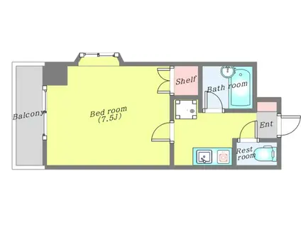 ネオシティー長町(1K/3階)の間取り写真