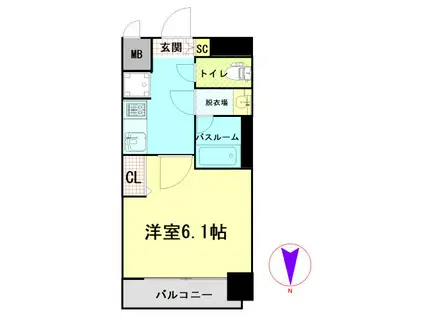 プレサンス桜山駅前アフォード(1K/4階)の間取り写真