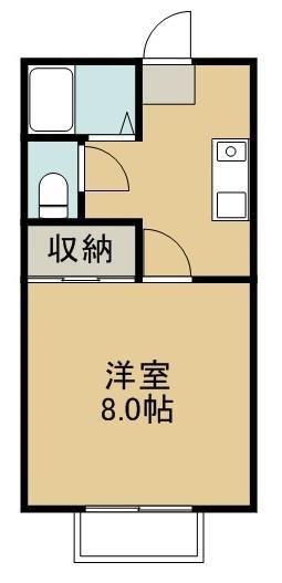 コーポ戸板(1K/1階)の間取り写真