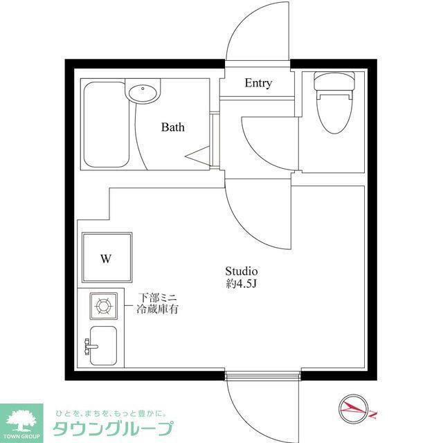 ブリリアント北千住(ワンルーム/2階)の間取り写真