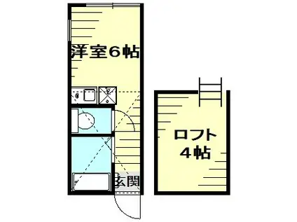 ユナイト横中アルジアリの杜(ワンルーム/2階)の間取り写真