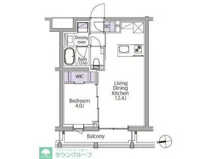 イプセ白金台(1LDK/2階)の間取り写真