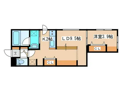 2ND IMPACT(1LDK/3階)の間取り写真