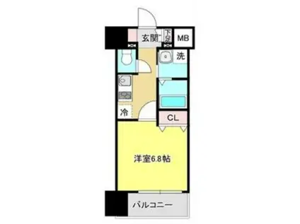 APPLEみやぎの(1K/9階)の間取り写真