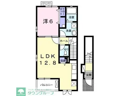 アンミケーリア(1LDK/2階)の間取り写真