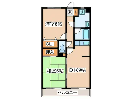 グレースガーデン(2DK/2階)の間取り写真