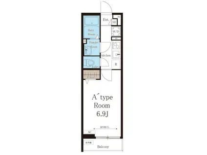 リブリ・ラシーナII(1K/3階)の間取り写真