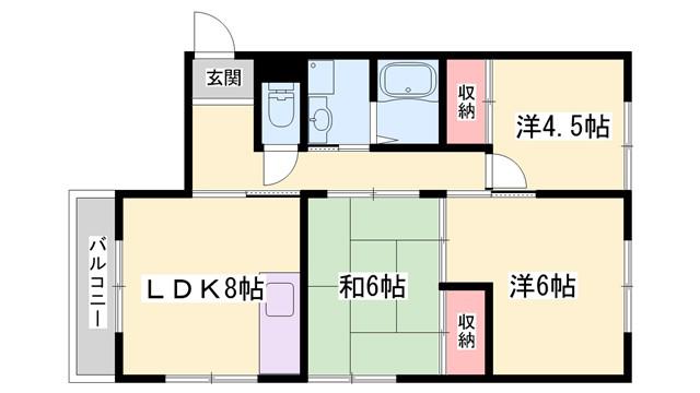 エスポワール(3DK/3階)の間取り写真