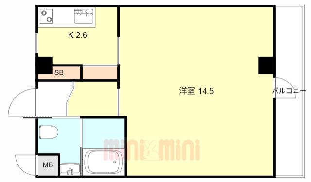 コータース武庫之荘(1K/4階)の間取り写真