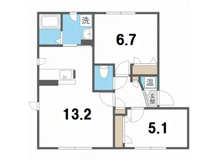 S.PLAZA II(2LDK/2階)の間取り写真