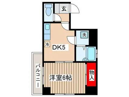 ミストラルナカムラ(1DK/4階)の間取り写真