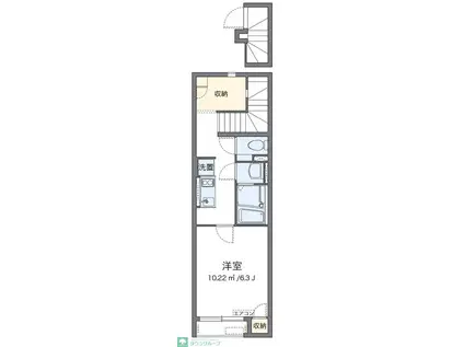 クレイノKAGOHARAII(1K/2階)の間取り写真