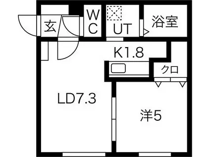 ALPHA中の島(1LDK/3階)の間取り写真