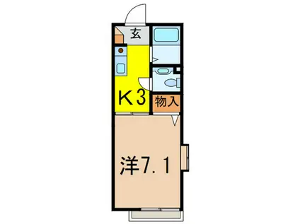 ハビタブル上井草(1K/2階)の間取り写真