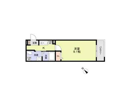 Jブラン三ノ輪(1K/3階)の間取り写真