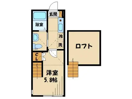 プライム大塚(1K/2階)の間取り写真