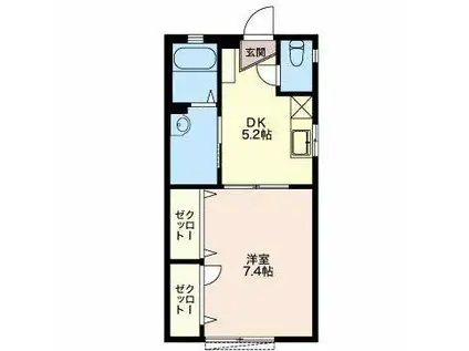 メノマーレA棟(1DK/1階)の間取り写真