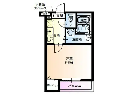 フジパレス南正雀(1K/2階)の間取り写真