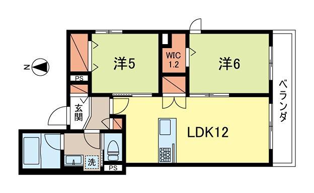 CREST I(2LDK/3階)の間取り写真