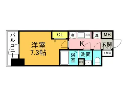 プレサンス広島中央(1K/7階)の間取り写真