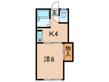 ユニオンハイツ鹿島田A棟(1K/2階)の間取り写真