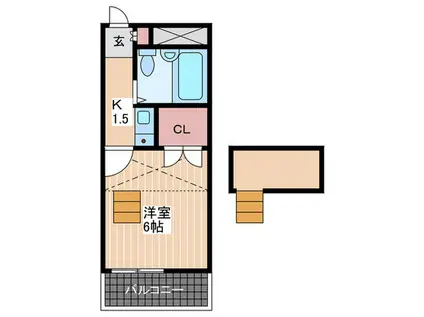 五日市中央レジデンス(ワンルーム/1階)の間取り写真