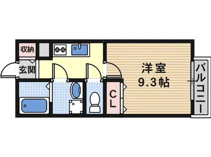 パンリュ ミエール(1K/1階)の間取り写真