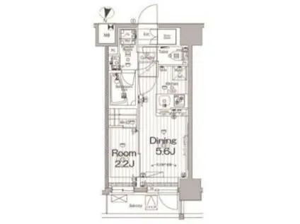 メイクス新中野アジールコート(1DK/6階)の間取り写真