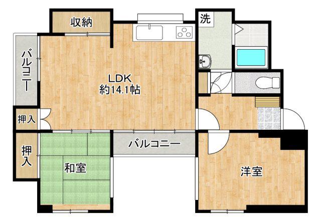 カーザ・ブラジル(2LDK/2階)の間取り写真