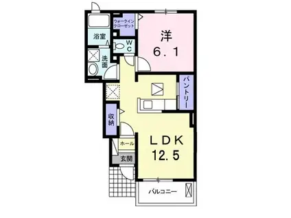 けやきレジデンス A(1LDK/1階)の間取り写真