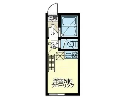 ユナイト根岸テオドールの杜(ワンルーム/2階)の間取り写真