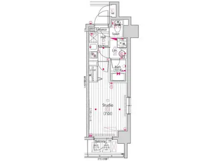 ガーラ横濱関内グランドステージ(1K/8階)の間取り写真