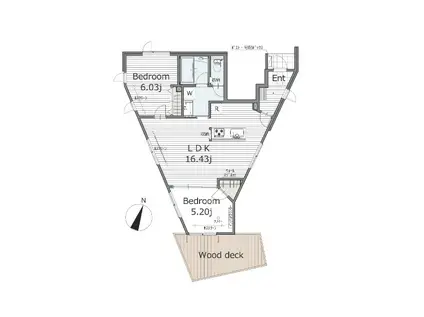 ドギーハウス(2LDK/1階)の間取り写真