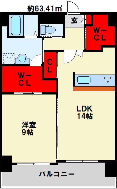 BAY SIDE ASANO(1LDK/6階)の間取り写真