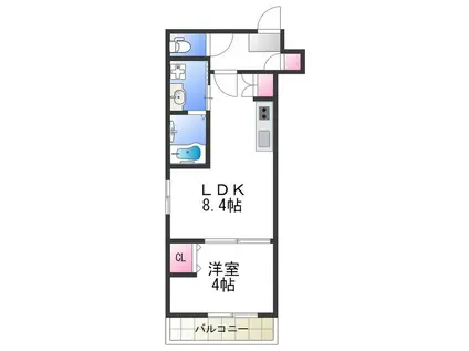 H-MAISON平野ノースIV(1LDK/3階)の間取り写真