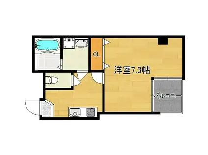 ウィンダム智恵光院(1K/3階)の間取り写真