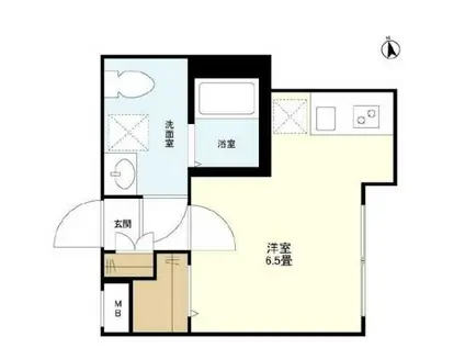 ウェルスクエアイズム文京小日向(ワンルーム/1階)の間取り写真