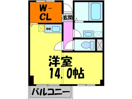 エミネンス神田(1K/2階)の間取り写真