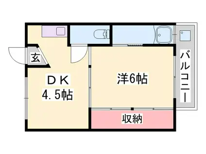 ビレッジハウス中富(1DK/3階)の間取り写真