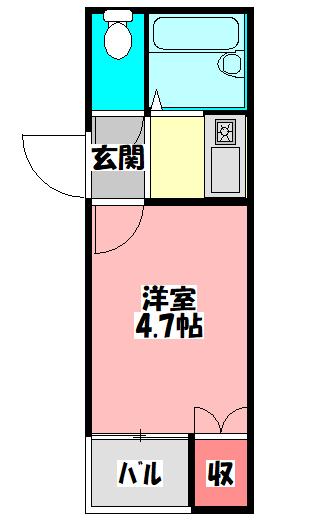 日吉ハイツ(1K/1階)の間取り写真