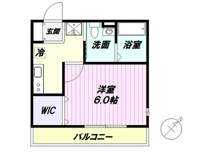 ウエストガーデン越谷恩間(1K/3階)の間取り写真
