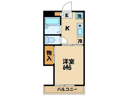 カーサベルデ(1K/2階)の間取り写真