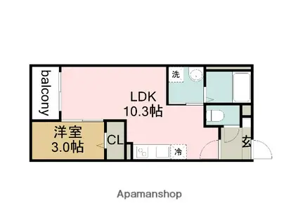 JACK ODAKAIII(1LDK/2階)の間取り写真