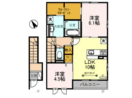 リジェール吹上(2LDK/2階)の間取り写真