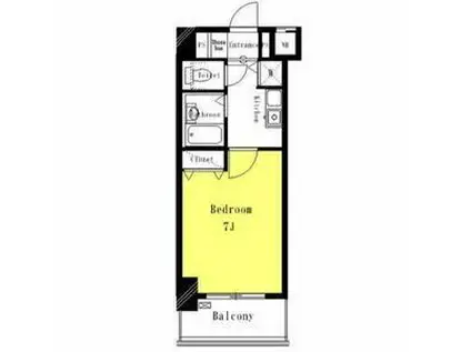 メインステージ茅場町(1K/5階)の間取り写真